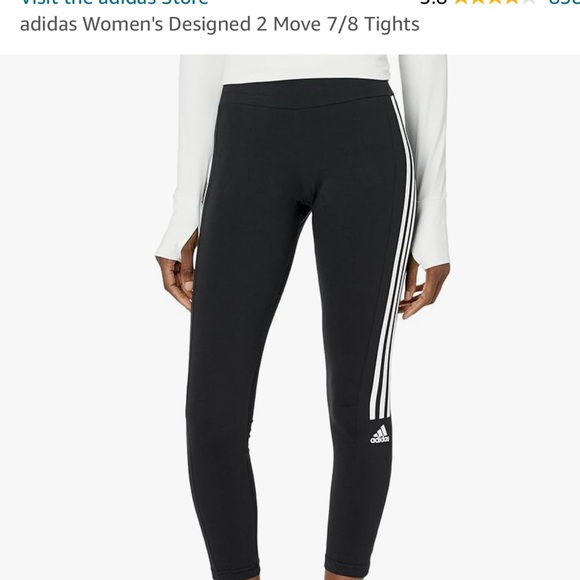 NWT adidas Women's Designed 2 Move 7/8 Tights high rise tight fit Aeroready med - Picture 2 of 16